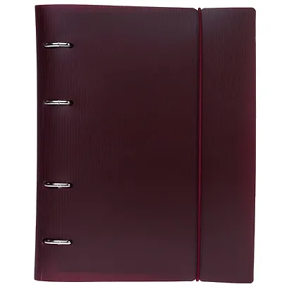 Тетрадь 120 листов, клетка, "Velvet" бордо, на кольцах, на резинке - фото 1