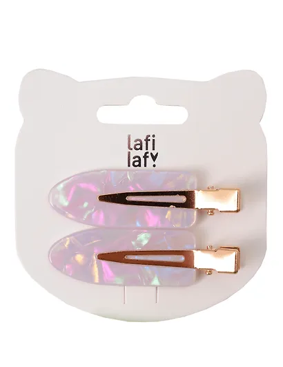 Набор заколок розовый перламутр (2шт) (пластик) (12-253004-С20) (Lafilaf) - фото 2