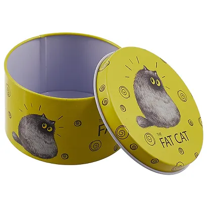 Шкатулка круглая Fat Cat (металл) (7,5см) - фото 2