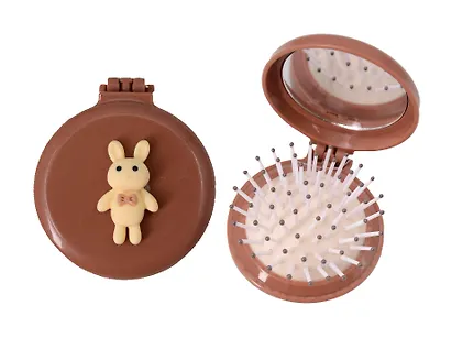 Расческа складная с зеркалом Мишка (пластик) (7см) (12-20250220-3) (Lafilaf) - фото 3