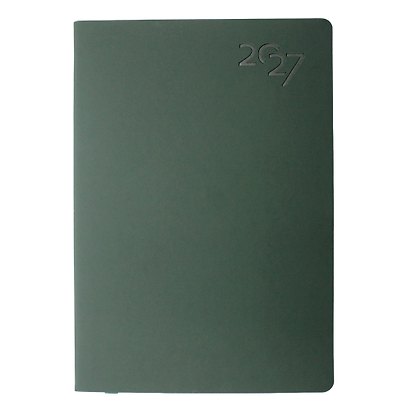 Ежедневник дат. 2027г. А5 176л "Soft Touch" зеленая тайга, иск.кожа, интегр.переплет, тонир.блок, скругл.углы, ляссе, инд.уп - фото 2