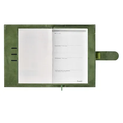 Ежедневник-органайзер недат. А6+ 80л 126х174 "Тиволи глосс" оливковый, иск.кожа, интегр.переплет, иснение фольгой, магнит.клапан , офсет, ляссе - фото 5