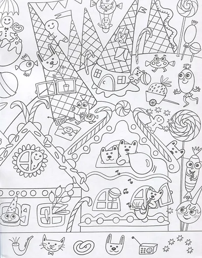 Раскраска-виммельбух "Монстрики". 100+ персонажей - фото 5