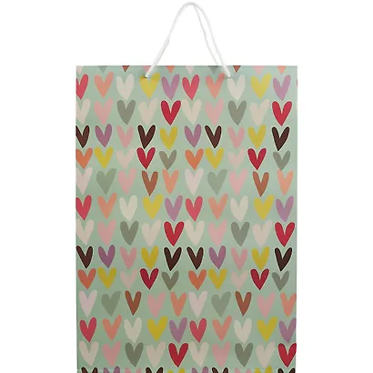 Пакет А3 45*32*10 "Разноцветные сердца.Basic" нейтр., бум.мат.ламинат - фото 2