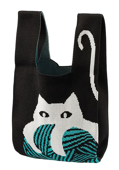 Сумочка вязаная Котик с клубком (текстиль) (20х33) (12-11515-B004) - фото 3