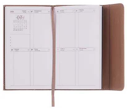 Еженедельник датированный 2026 год, 64 листа, 95х155 мм "Кассандра", коричневый - фото 3