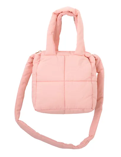 Сумочка дутая розовая (текстиль) (20х20) (12-Jigi-3) - фото 2