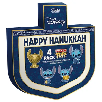 Набор подарочный Funko Pocket POP! Disney Lilo & Stitch Stitch Hanukkah Dreidel Box (4 фигурки) (Fun79952) - фото 2