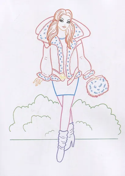 Люблю наряжаться. Раскраски с цветным контуром - фото 5