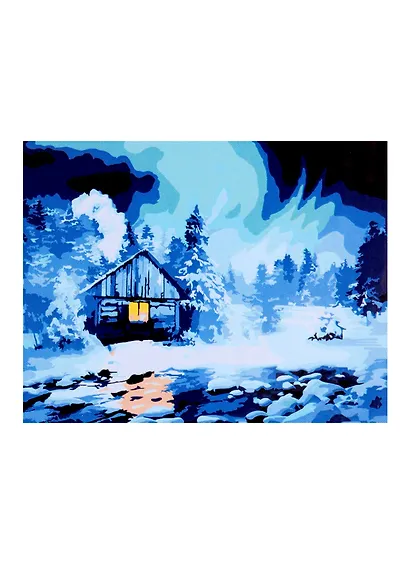 Холст с красками по номерам "Северное сияние", 17 х 22 см - фото 1