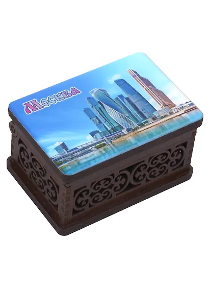 ГС Шкатулка малая резная с заливкой смола Москва вид 6 (хдф) (95x65x52 мм) - фото 4