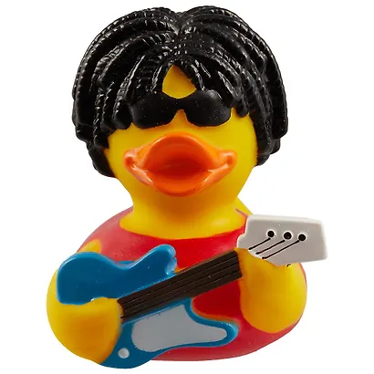 Игрушка для ванной, уточка резиновая FUNNY DUCKS "Уточка рокер"  (1948) - фото 2