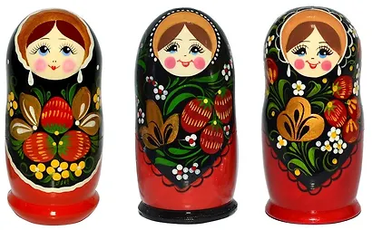 Сувенир, Матрешка. Хохлома 5м, h-15см, дерево М05-0015-4АУ - фото 1