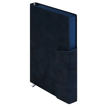 Ежедневник дат. 2026г. А5 176л "Тиволи глосс" синий, кожзам, тв.переплет, блинт.тиснение, офсет, справ.мат-лы, закругл.углы, 2 ляссе, инд.уп - фото 3