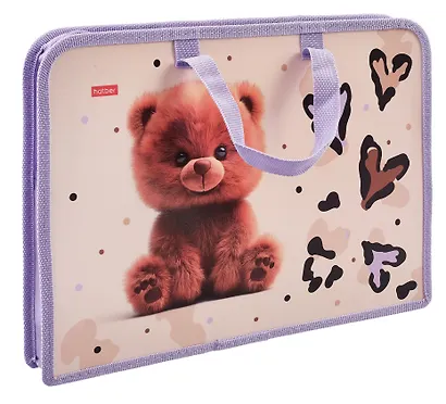 Папка для тетрадей А4 "Пушистый мишка" 24,5*34*3,5 см - фото 1