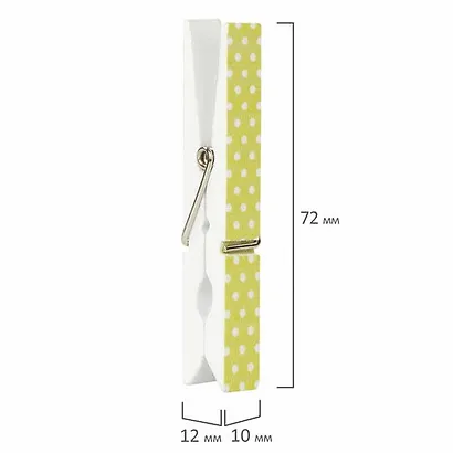 Прищепки декоративные Пастельные тона, 5 штук, 7,2 см, ассорти, ОСТРОВ СОКРОВИЩ, 662677 - фото 4