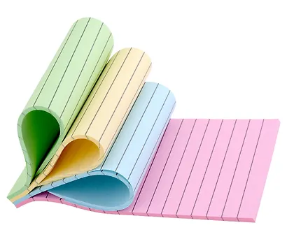 Блок бумаги 152*101 мм самоклеящийся 4 цвета, 100 листов в линейку, GoodMark - фото 2