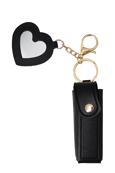 Брелок-футляр для помады с зеркалом Черный (текстиль) (12-3307025189-24) - фото 1