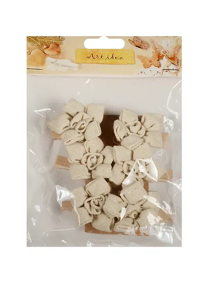 Декоративные прищепки Льняные лотосы (6шт) (11-00399-SC-217) - фото 1