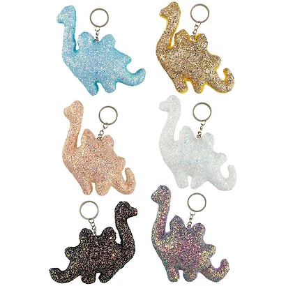 Брелок с блестками Динозаврик (текстиль) - фото 7