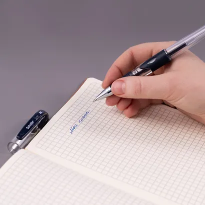 Ручки гелевые синие 12 штук "Solo" 0,7 мм, Schiller - фото 4