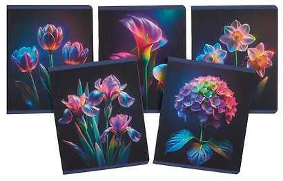 Тетрадь 48л кл. "В волшебном саду" мел.картон, ламинация soft-touch, выб.выс.лак, ассорти - фото 1