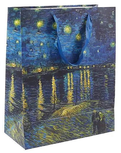 Пакет А4 32*26*12 "Винсент Ван Гог. Звездная ночь" нейтр., бум.мат.ламинат - фото 3
