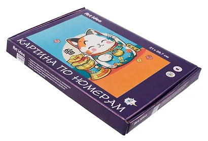 Картина по номерам "Кошка Манэки-нэко трехцветная" - фото 2