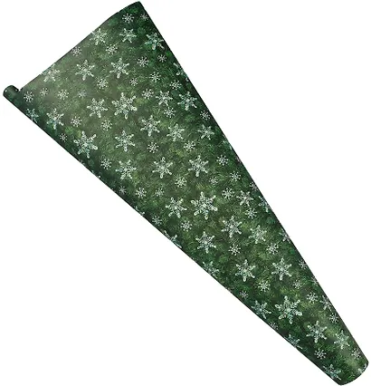 Бумага упаковочная 70*100см "Снежинки на зеленом" НГ,инд.уп. - фото 2