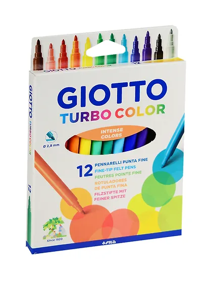 Фломастеры «Giotto turbo color» Giotto, 12 цветов - фото 1