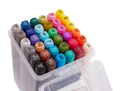 Маркеры для скетчинга 36 цветов, двусторонние пулевидный/скошенный наконечник, Art idea - фото 1