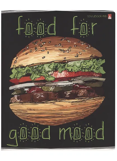 Тетрадь в клетку Альт, Food In Black, 48 листов, в ассортименте - фото 3