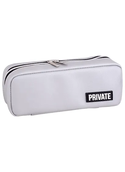 Пенал-косметичка "Private" серебристый, 21х9х5 см - фото 1