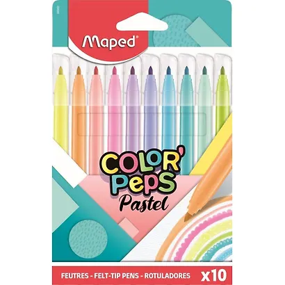 Фломастеры Maped, Pastel, смываемые 10 цветов - фото 3