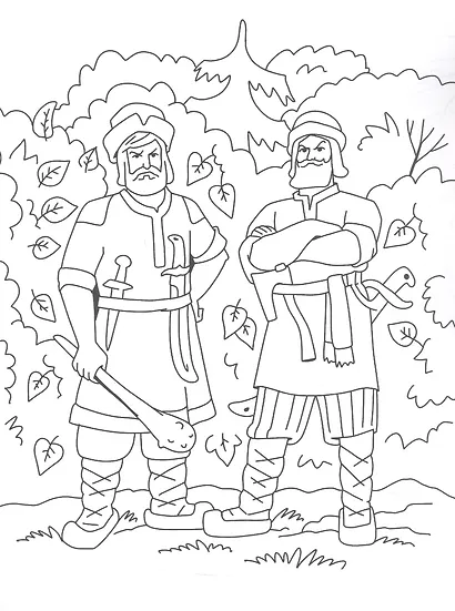 Микула Селянинович и Вольга Святославьевич. Книжка-раскраска - фото 3