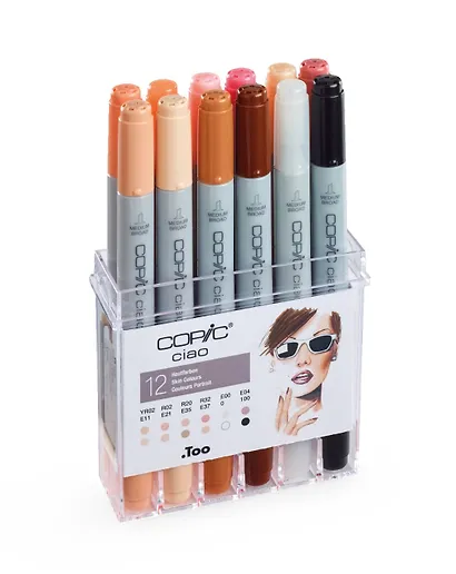 Набор маркеров Copic Ciao телесные тона, 12 цветов - фото 1