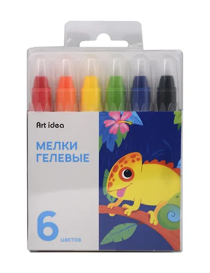 Мелки гелевые "ColorBoom", 6 цветов, классические цвета, выкручивающиеся - фото 1