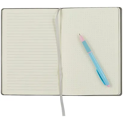 Книга для записей А5 80л "Soft Touch. Белое золото" иск.кожа, инт.обл., лин., тчк., нелин., ляссе, инд.уп. - фото 3