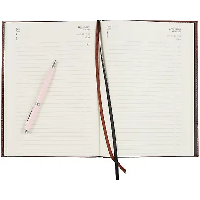 Ежедневник недатированный "Сариф", А5+, 160 листов, коричневый - фото 3