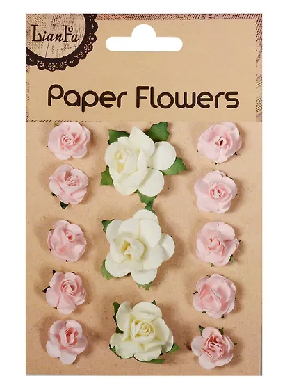 Набор для творчества. Цветы "Paper Flower", 3 больших + 10 маленьких, молочные и розовые - фото 5