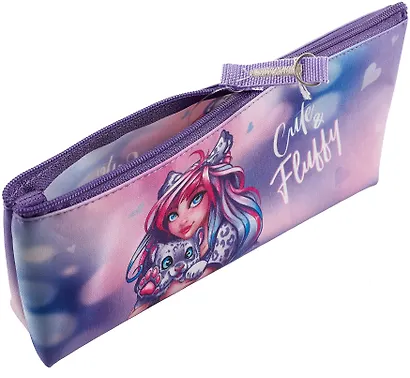 Пенал-косметичка Феникс+, "Девушка с барсом", на молнии - фото 2