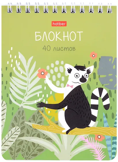 Блокнот А6 40л кл. "Джунгли" мел.картон, гребень, ассорти - фото 7