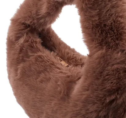 Сумочка плюшевая Коричневая (29х34) - фото 5