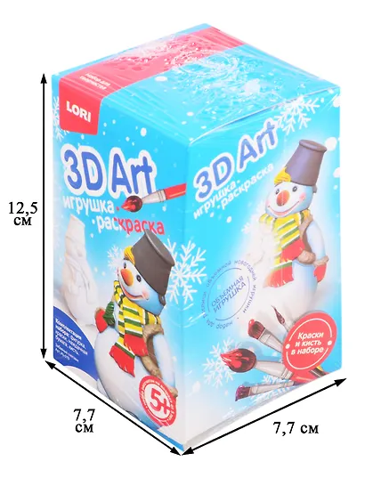 Набор для творчества LORI 3D Art. Игрушка-раскраска Забавный снеговик Ир-019 - фото 2