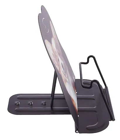 Подставка для книг/учебников "ВЕСЕЛЫЙ КОРГИ" 17x16,5x15,5см, черная, металл., фигурная вырубка - фото 4