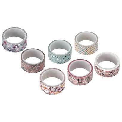 Клейкие WASHI-ленты д/декора Микс №3, 15мм*3м, 7цв, рисовая бумага, ОСТРОВ СОКРОВИЩ, 661711 - фото 3