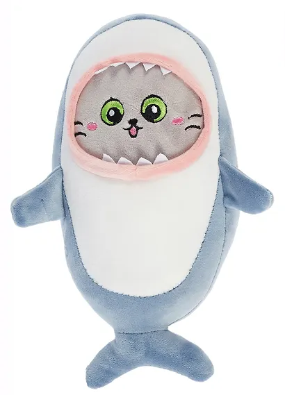 Мягкая игрушка Котик-акула, 30см серый - фото 1