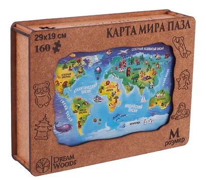 Пазл фигурный "Карта Мира" - фото 3
