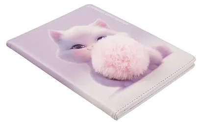 Дневник шк. "Пушистый котенок" кожзам, тв.переплёт, поролон, аппликация, полноцв.печать, пантон, одно ляссе, загругл.углы, универс.шпаргалка - фото 2