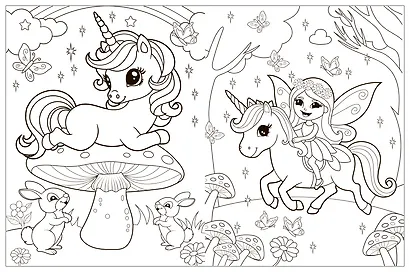 Раскраски с наклейками. Единороги - фото 5